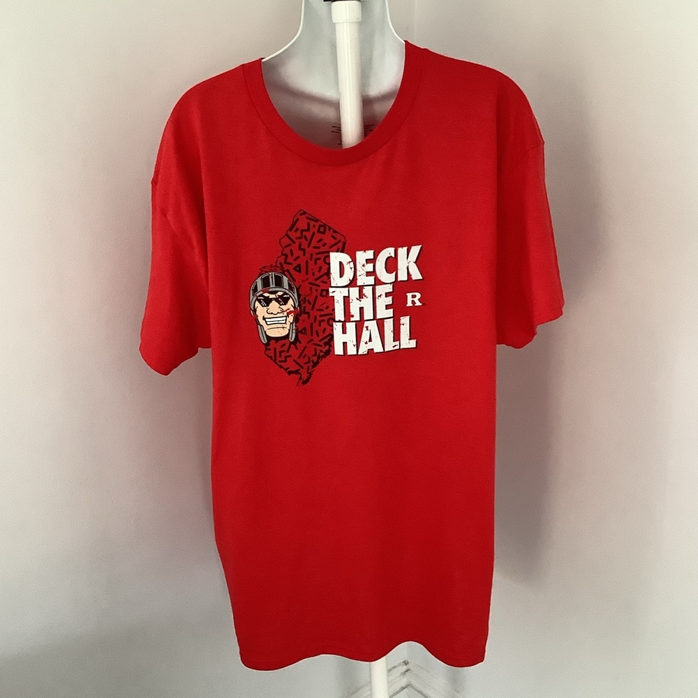 Gildan Rutgers 'Deck the Hall' Graphic Tee Sz. L